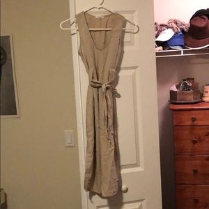 Natural Linen Midi Dress